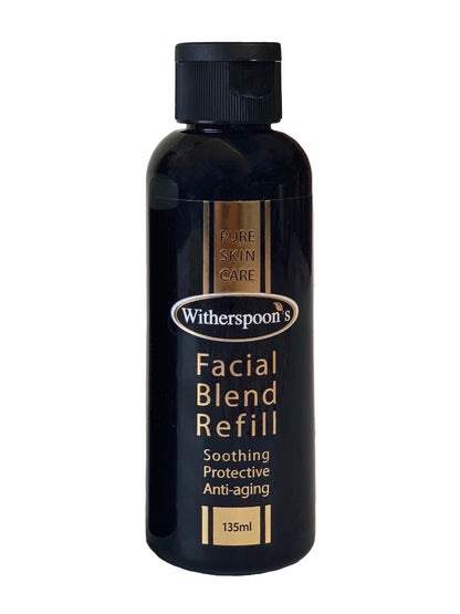 Witherspoon's Facial Blend. Australian made Anti-aging serum. Dry skin moisturiser for sensitive skin. 135ml with flip top lid. Concentrated formula, use with damp hands. For all skin types